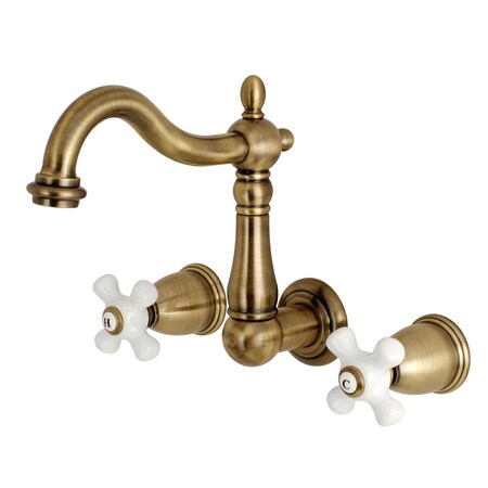 Heritage KS1253PX 8-Inch Center Wall Mount Bathroom Faucet KS1253PX